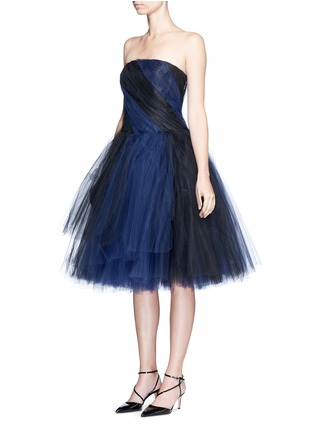 Front View - Click To Enlarge - OSCAR DE LA RENTA - Layered twist tulle strapless dress