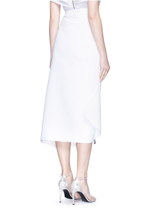 Back View - Click To Enlarge - MATICEVSKI - 'Contradiction' asymmetric ruched drape zip skirt