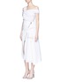Figure View - Click To Enlarge - MATICEVSKI - 'Contradiction' asymmetric ruched drape zip skirt