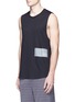 Front View - Click To Enlarge - THE UPSIDE - Logo block print muscle tank top