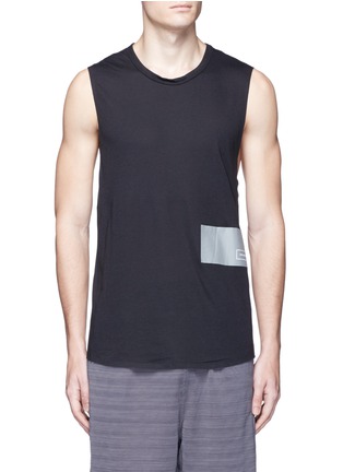 Main View - Click To Enlarge - THE UPSIDE - Logo block print muscle tank top