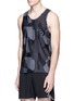 Front View - Click To Enlarge - THE UPSIDE - 'Geo Camo' logo print performance tank top