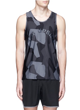 Main View - Click To Enlarge - THE UPSIDE - 'Geo Camo' logo print performance tank top