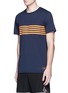 Front View - Click To Enlarge - THE UPSIDE - 'Panel Line' stripe print T-shirt