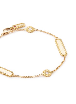 Detail View - Click To Enlarge - ROBERTO COIN - 'New Barocco Chains' diamond 18k yellow gold station bracelet