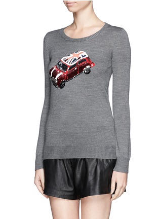 Front View - Click To Enlarge - MARKUS LUPFER - 'British Mini Car' sequin Emma sweater