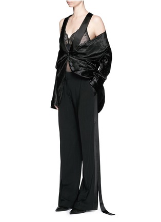 Figure View - Click To Enlarge - GIVENCHY - Satin shawl lapel diamond jacquard suiting jacket