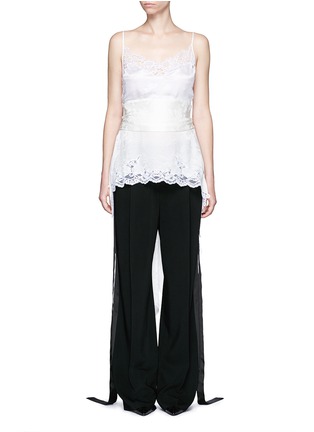 Main View - Click To Enlarge - GIVENCHY - Lace trim diamond floral jacquard camisole