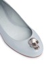 Detail View - Click To Enlarge - ALEXANDER MCQUEEN - Crystal skull leather ballerina flats