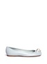 Main View - Click To Enlarge - ALEXANDER MCQUEEN - Crystal skull leather ballerina flats