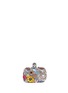 Main View - Click To Enlarge - ALEXANDER MCQUEEN - Floral jewelled skull satin box clutch