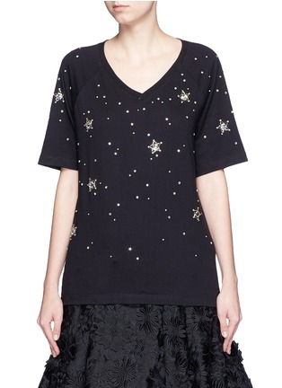 Main View - Click To Enlarge - MARKUS LUPFER - 'Constellation Stars' embellished Skye T-shirt