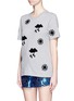 Front View - Click To Enlarge - MARKUS LUPFER - 'Weather Stencil Flock' Alex T-shirt