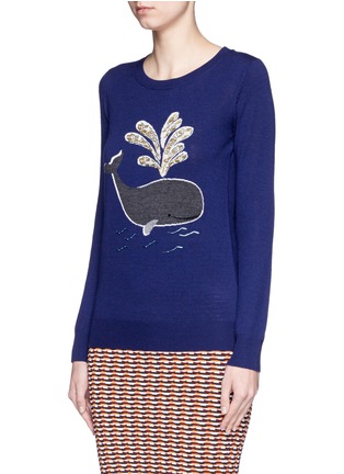 Front View - Click To Enlarge - MARKUS LUPFER - 'Whale' bead embellished Emma sweater