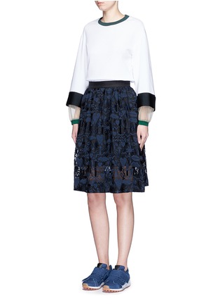 Figure View - Click To Enlarge - MARKUS LUPFER - 'Stencil Cut' embroidered Zophia skirt