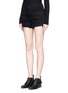 Front View - Click To Enlarge - T BY ALEXANDER WANG - 'Bite' frayed cuff denim shorts