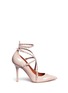 Main View - Click To Enlarge - VALENTINO GARAVANI - 'Love Latch' caged patent leather pumps