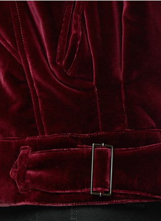 Detail View - Click To Enlarge - HAIDER ACKERMANN - Ruche sleeve velvet bomber jacket