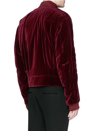 Back View - Click To Enlarge - HAIDER ACKERMANN - Ruche sleeve velvet bomber jacket