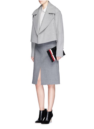 Figure View - Click To Enlarge - JASON WU - Notched lapel cropped wool felt jacket