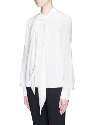 Front View - Click To Enlarge - JASON WU - Ruche ribbon silk crepe de Chine blouse
