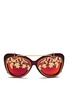 Main View - Click To Enlarge - MATTHEW WILLIAMSON - Leaf cutwork clip-on acetate sunglasses