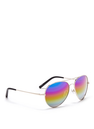 Figure View - Click To Enlarge - MATTHEW WILLIAMSON - Rainbow mirror aviator sunglasses