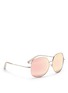 Figure View - Click To Enlarge - MATTHEW WILLIAMSON - Stainless steel oversize square sunglasses