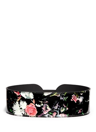 Back View - Click To Enlarge - MC Q - 'Festival Floral' print leather belt