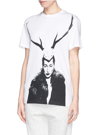 Front View - Click To Enlarge - MC Q - 'Lady Antler' boyfriend T-shirt