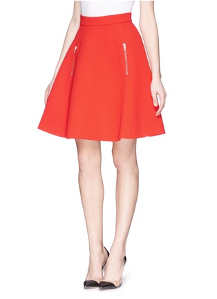 Front View - Click To Enlarge - MC Q - Double zip flare skirt