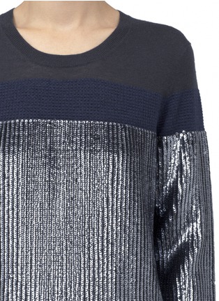 Detail View - Click To Enlarge - 3.1 PHILLIP LIM - Sequined-panel merino wool pullover