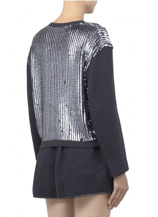 Back View - Click To Enlarge - 3.1 PHILLIP LIM - Sequined-panel wool-blend sweater
