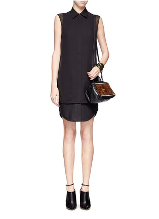 Figure View - Click To Enlarge - GIVENCHY - 'Pandora' mini wood-effect leather bag