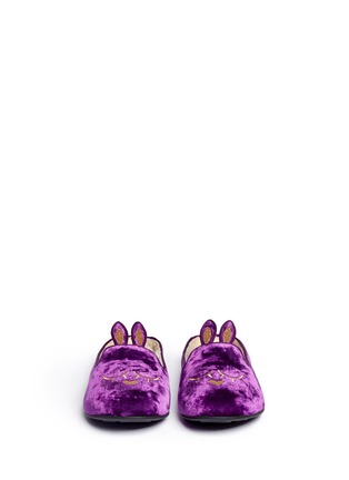 Figure View - Click To Enlarge - MARC BY MARC JACOBS - Sleeping bunny velvet shearling slippers