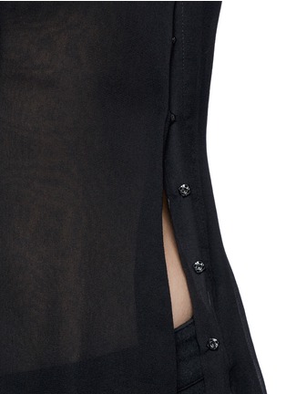 Detail View - Click To Enlarge - MS MIN - Pleated front sleeveless sheer silk top 