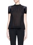 Main View - Click To Enlarge - MS MIN - Pleated front sleeveless sheer silk top 