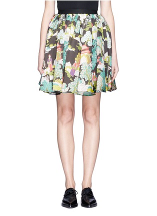 Main View - Click To Enlarge - MS MIN - Printed full flare silk skirt