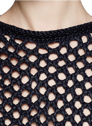 Detail View - Click To Enlarge - T BY ALEXANDER WANG - Nylon tape open-knit long-sleeve sweater