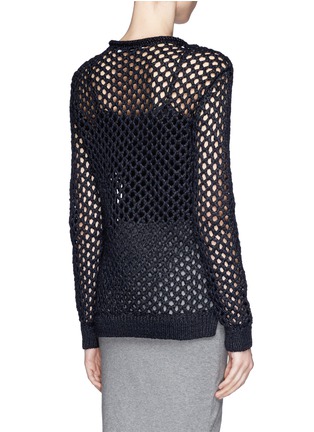 Back View - Click To Enlarge - T BY ALEXANDER WANG - Nylon tape open-knit long-sleeve sweater