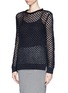 Front View - Click To Enlarge - T BY ALEXANDER WANG - Nylon tape open-knit long-sleeve sweater