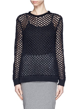 Main View - Click To Enlarge - T BY ALEXANDER WANG - Nylon tape open-knit long-sleeve sweater