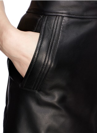 Detail View - Click To Enlarge - T BY ALEXANDER WANG - Nappa leather zip front skirt