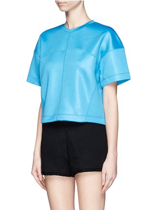 Front View - Click To Enlarge - T BY ALEXANDER WANG - Shiny double knit scuba T-shirt
