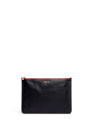 Main View - Click To Enlarge - ALEXANDER MCQUEEN - Two-tone cosmetic zip pouch 