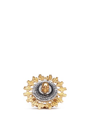 Main View - Click To Enlarge - ALEXANDER MCQUEEN - Skull and flower ring