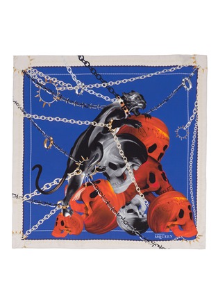 Detail View - Click To Enlarge - ALEXANDER MCQUEEN - Panther print silk scarf