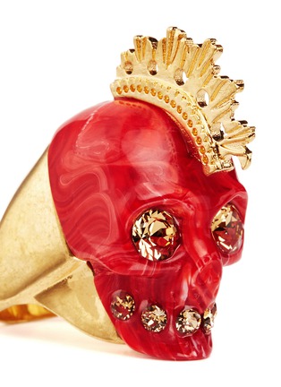 Detail View - Click To Enlarge - ALEXANDER MCQUEEN - Plexiglas Mohawk skull ring