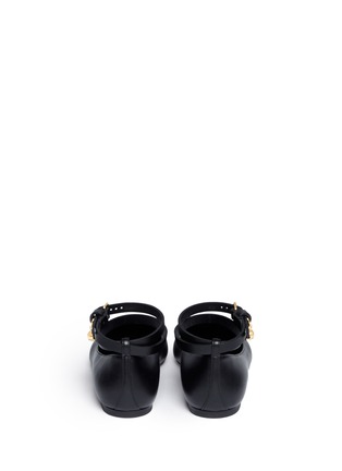 Back View - Click To Enlarge - ALEXANDER MCQUEEN - Skull ankle strap leather ballerina flats
