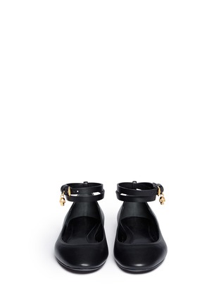 Figure View - Click To Enlarge - ALEXANDER MCQUEEN - Skull ankle strap leather ballerina flats